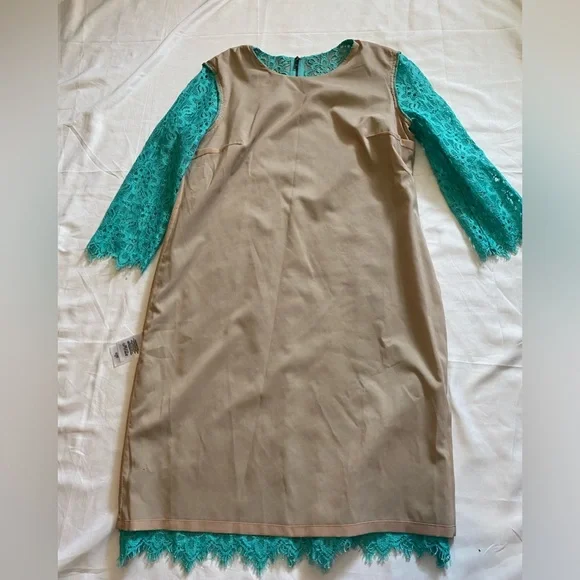DKNY Women Lace Dress | Aqua | Size 4 | Like New | 3/4 Sleeves - Picture 11 of 11